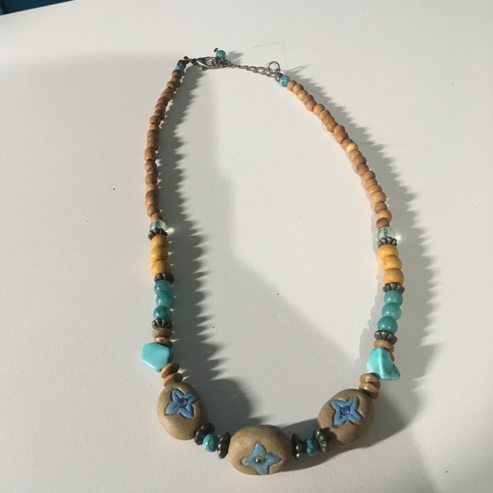 Wooden bead necklace
